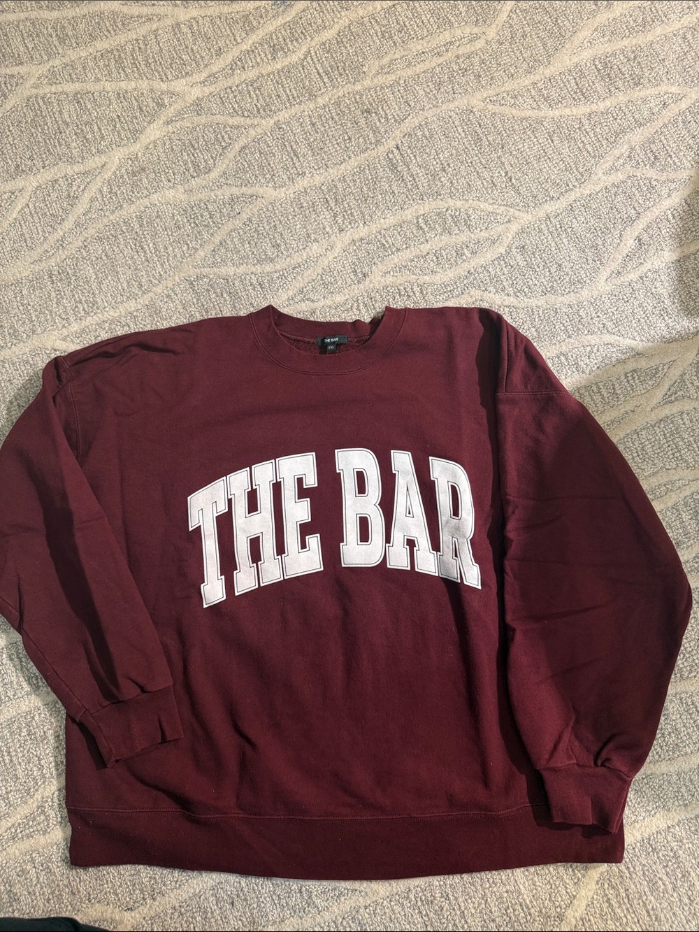 The Bar Maroon Crewneck Sweater with White Logo